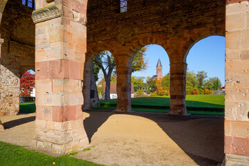 Stadt Lorsch an der Bergstrasse, Hessen, Stadtimpression Kloster