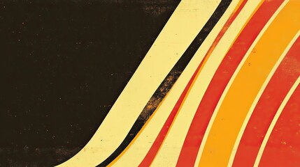 Vibrant retro curves and textured background with captivating color palette