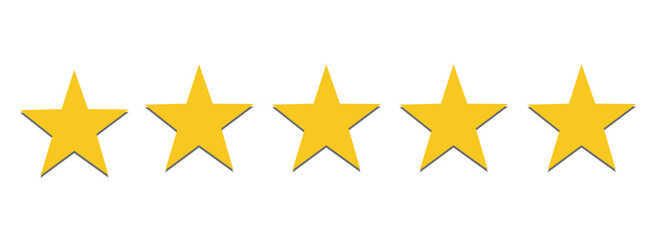 5 stars customer feedback concept, five stars Rating review, Top quality, Rating stars icon, Five star sign, Rating symbol transparent cutout