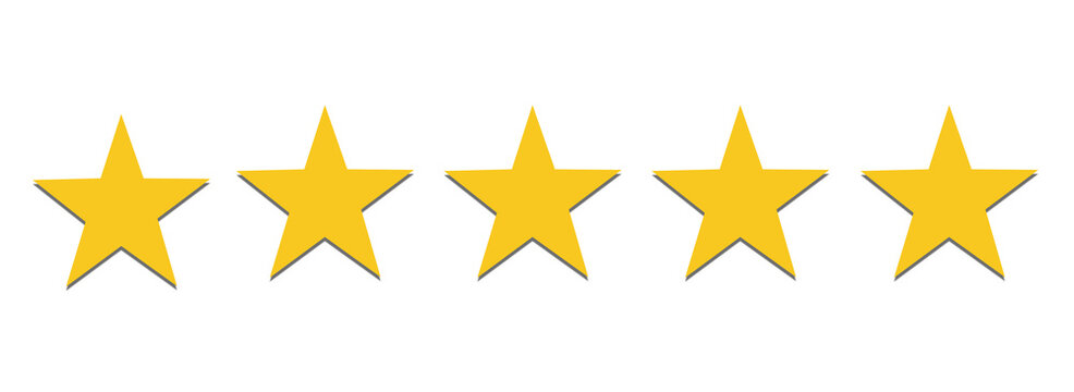 5 stars customer feedback concept, five stars Rating review, Top quality, Rating stars icon, Five star sign, Rating symbol transparent cutout