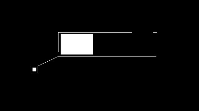Call out frame line animation on black background. 4K video footage
