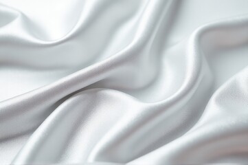 Obraz premium Close-up view of white silk fabric texture