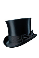 Timeless Elegance: A solitary black top hat, emblematic of sophistication and classic style. A captivating image that whispers of vintage charm and refined fashion