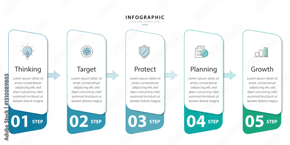 Poster timeline creator infographic template. 5 step timeline journey, calendar flat simple infographics de
