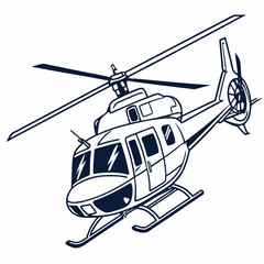 helicopter white backround & vector art