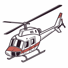 helicopter white backround & vector art