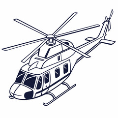 helicopter white backround & vector art