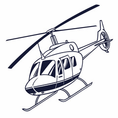 helicopter white backround & vector art