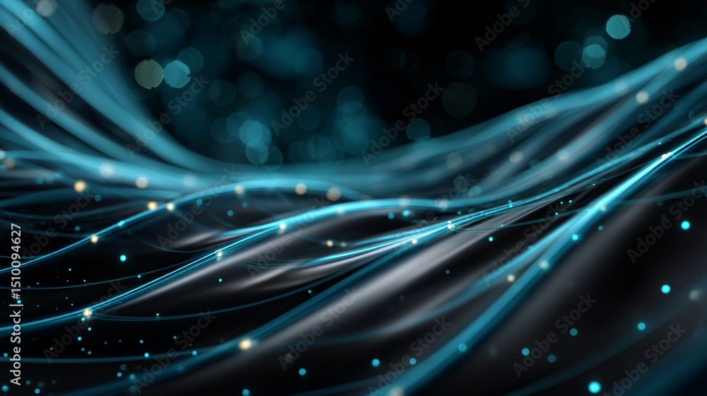 Poster abstract digital flow: a mesmerizing representation of interconnected data streams, depicted through