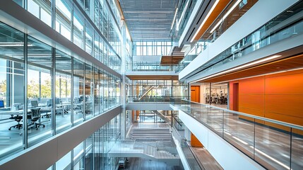 Fototapeta premium A Modern Research Facility Designed with Floating Platforms and Sustainable Architecture