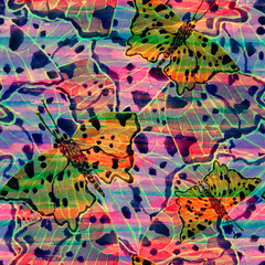 Butterfly wings seamless watercolor allover pattern