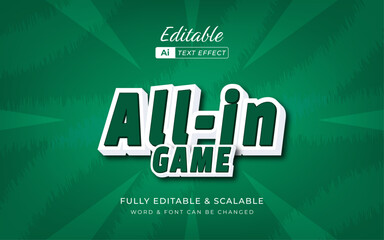 All-in Game Text effect editable for design, perfect for games and the other brand