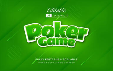 green poker game 3d text effect. comic style with eye catching layout