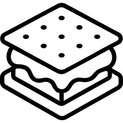 Minimalist s’mores outline icon design