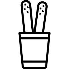 Minimalist breadsticks icon with bold lines