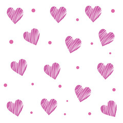 seamless pattern with pink love hearts