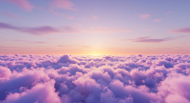 Ethereal Pastel Dawn Cloudscape - Dreamy Sky Background