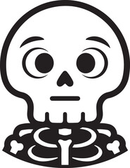 Expressive Cartoon Skull Character for Playful and Humorous Designs.