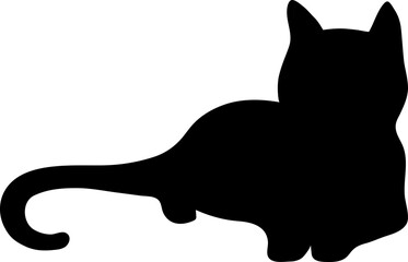 Cat Lay Sleep Silhouette
