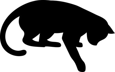 Cat Peeking Border Silhouette