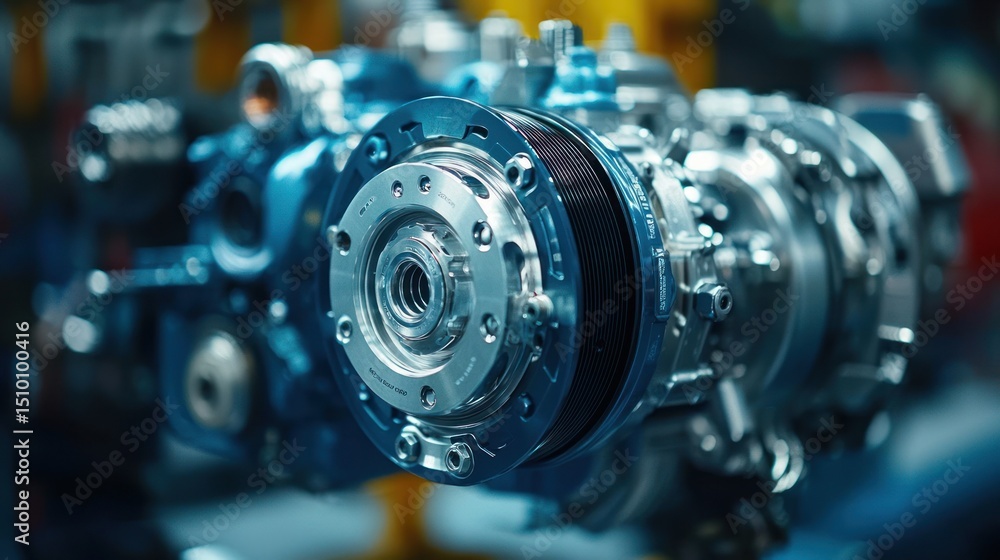 Poster close-up of intricate engine components