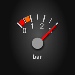 Illustration of a pressure gauge on 3 bar