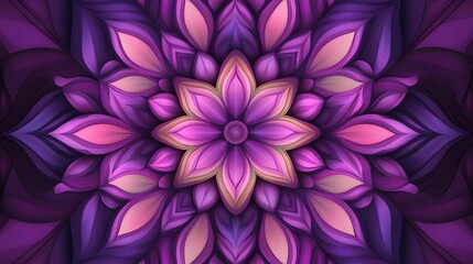 Obraz premium Intricate Purple Mandala Flower Pattern Design