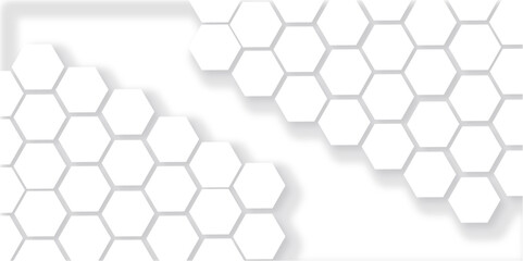hexagon white and grey mosic Concept geometry pattern with line. geometric degrade creativity motif for header, poster, background.
