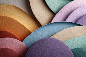 Abstract Watercolor Arcs: A captivating composition showcasing an array of colorful, overlapping arcs, reminiscent of a watercolor painting.