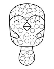 Dot markers pages with animal, vector outline illustration