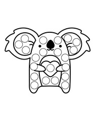 Dot markers pages with animal, vector outline illustration