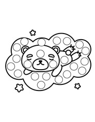Dot markers pages with animal, vector outline illustration
