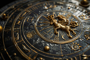 Obraz premium Astrological abstract composition with concept of Capricorn zodiac sign symbol