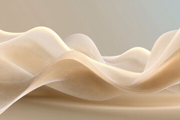 Fluidity in Beige: Soft, rippling beige forms, evoking a sense of gentle movement and serene elegance, dominate this abstract study in texture and form. The image plays with light and shadow.