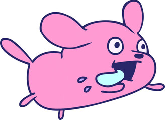 freehand drawn textured cartoon of cute kawaii dog