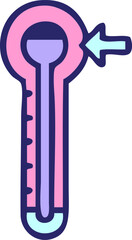 cute cartoon of a hot thermometer