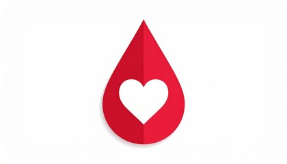 A blood drop with heart cut out, symbol of love, loss, and the preciousness of life