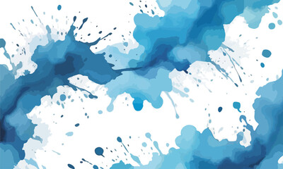 Obraz premium Blue watercolor splashes. Grunge background. Vector illustration