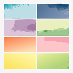 A colorful collection of watercolor-style vector backgrounds in a variety of hues. Great for branding, web banners, invites, and modern creative projects.