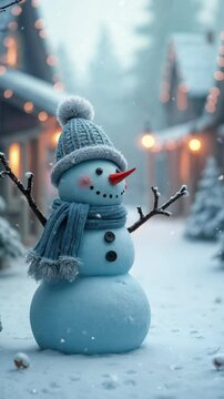 christmas celebration with snowman in the village
snow drop, seamless looping time-lapse virtual video animation background.
