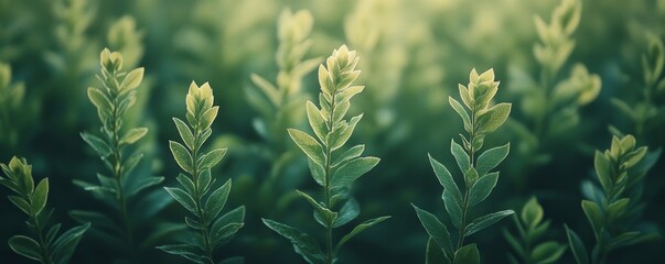 soft-focus background of green foliage, symbolizing harmony and environmental balance, Generative AI