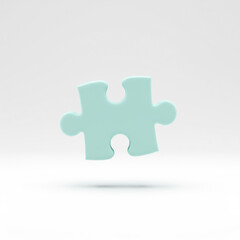 Fototapeta premium Abstract Pastel Green Puzzle Piece Illustration Concept of Connection, Solution, and Teamwork