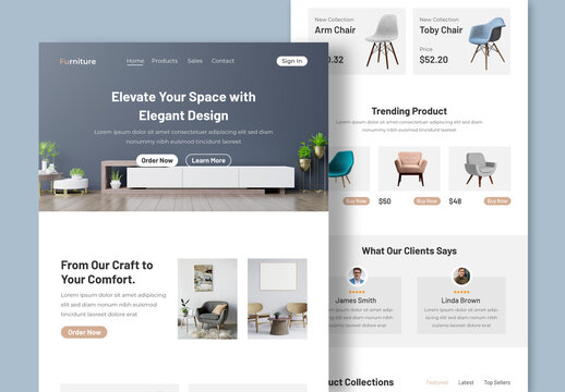 Furniture Product Landing Page Design
