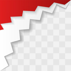 Minimalist Realistic Indonesia Independence Day Corner. Set Red White Corner Design