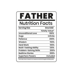 Father nutrition facts, father funny nutrition facts