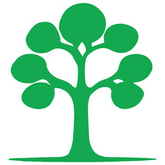 Tree silhouette colorful logo and tattoo design.