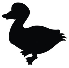 Cute cartoon hand drawn vector duck silho.uette