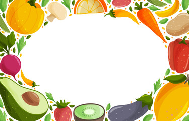 Food Vegetable Fruit Vector Illustration Background Design Template