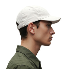 portrait of a man in a White cap