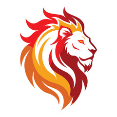 Abstract lion silhouette logo template with vibrant colors and dynamic shapes suitable for various branding needs and design projects